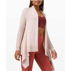 Light Pink Open-Front Draped Cardigan Sweater - Brand: Lululemon